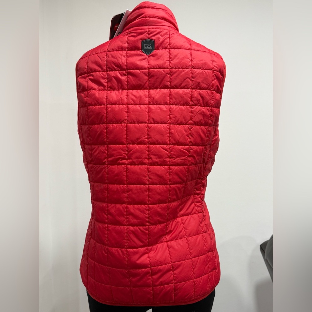 NWT Cutter & Buck Red Quilted Puffer Vest Size Large - Picture 4 of 9
